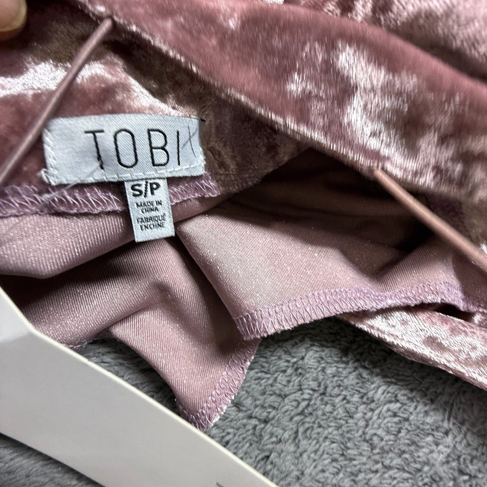 TOBI S Crushed Velvet Slip Dress Blush Pink Choker Neck Strappy Back NWT - Picture 3 of 8